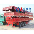 China 12.5m tri axles side wall open bulk cargo transport truck semi triler manufacturer